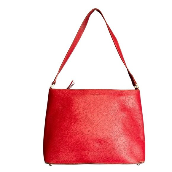 Rare Y2K Kate Spade New York Boar Skin Red Leather Shoulder Made In Ital - Picture 1 of 15